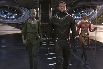 Lupita Nyong'o, Chadwick Boseman, and Danai Gurira in 