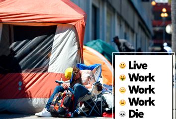 Live Work Work Work Die by Corey Pein; Homelessness in San Francisco, California.