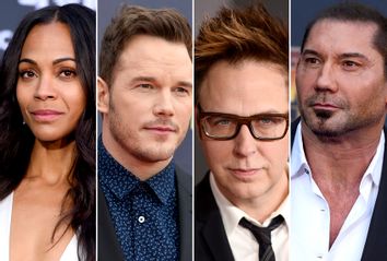 Zoe Saldana; Chris Pratt; James Gunn; Dave Bautista