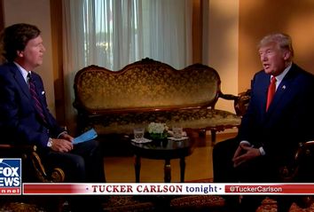 Tucker Carlson and Donald Trump on 