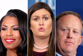 Omarosa Manigault; Sarah Huckabee Sanders; Sean Spicer