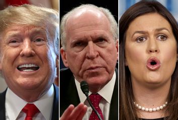 Donald Trump; John Brennan; Sarah Huckabee Sanders