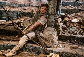 Taron Egerton as Robin Hood in 