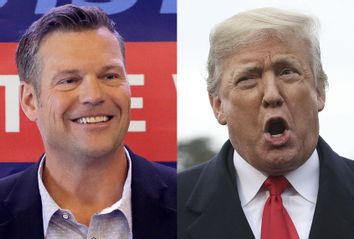 Former Kansas Secretary of State Kris Kobach; President Donald Trump