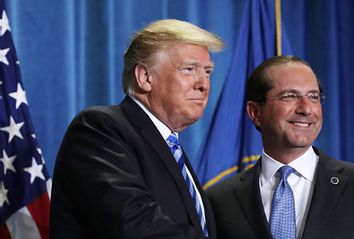 President Donald Trump; Health and Human Services Secretary Alex Azar