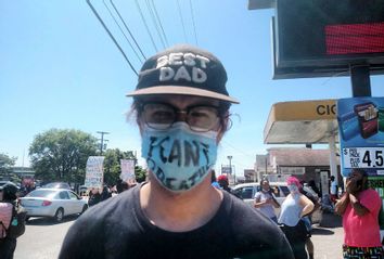 Protestor at the site of David Mcatee's death