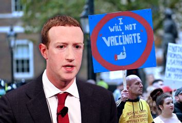 Mark Zuckerberg; Anti-Vax Protest