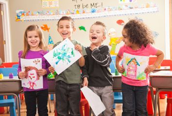 Pre-School kids in art class