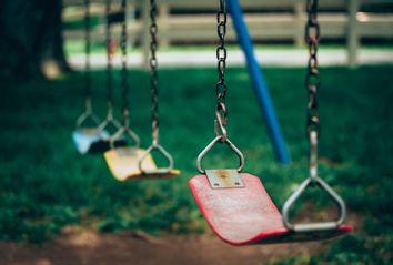 Empty swings at a park