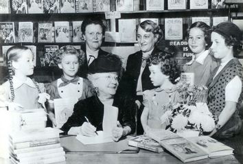 Laura Ingalls Wilder signing books