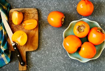 Persimmons on a table