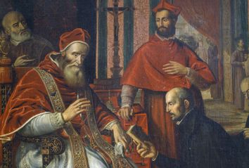Pope Paul III receiving from Saint Ignatius