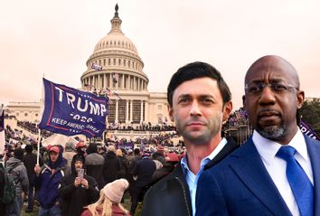 Raphael Warnock; Jon Ossoff; Trump supporters storming the US Capitol