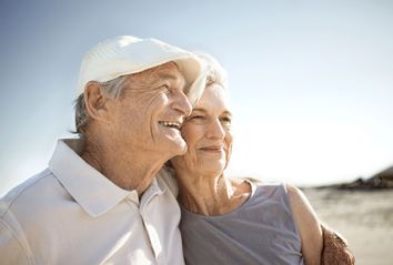 Senior couple on beach