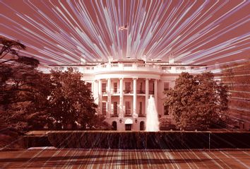 Energy rays coming out of the White House