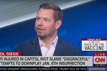 Eric Swalwell during an interview on CNN.