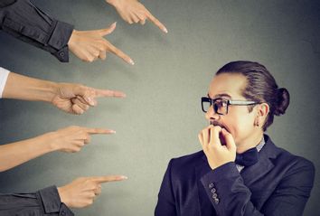Anxious man scared of being judged by different people