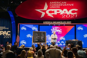 American commentator Glenn Beck speaks during the 2021 Conservative Political Action Conference.