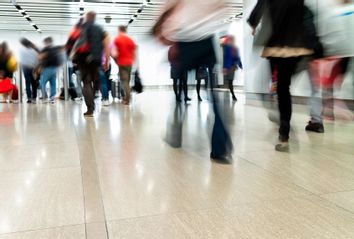 People walking briskly