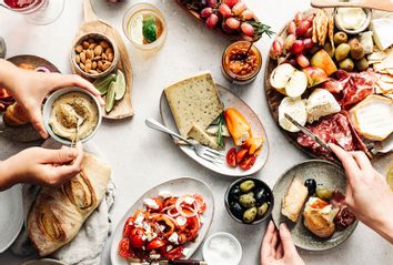 Fresh Mediterranean platter on a table