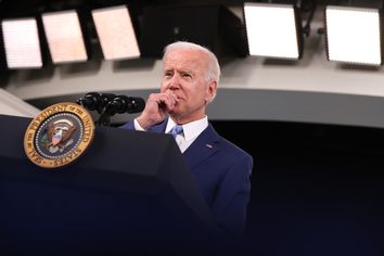 U.S. President Joe Biden delivers remarks on the September jobs numbers in the South Court Auditorium in the Eisenhower Executive Office Building on October 08, 2021
