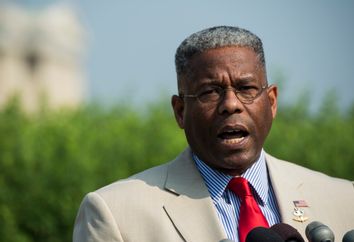 Former Rep. Allen West, R-Fla., speaks during a news conference at the House Triangle at the Capitol on the anniversaries 9-11 and Benghazi on Wednesday, Sept. 11, 2013