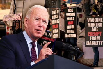 Joe Biden; School Vaccine Mandate Protesters