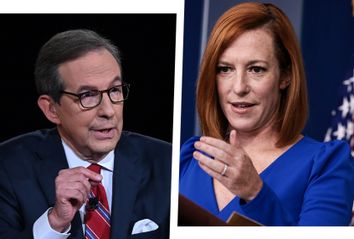 Fox News host Chris Wallace, left, and White House press secretary Jen Psaki.