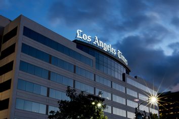 The Los Angeles Times building and newsroom