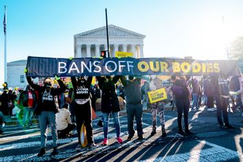 Abortion rights advocates and anti-abortion protesters demonstrate in front of the Supreme Court of the United States