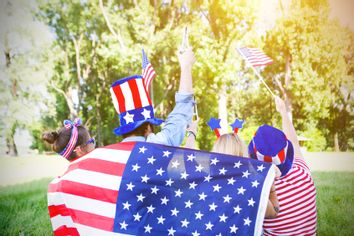 Friends celebrating US Independence Day