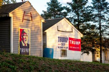 Trump signs and flags