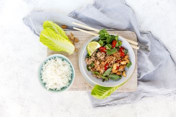 Thai pork larb with rice