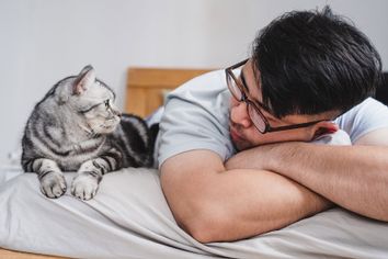A man and his cat