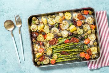 Roasted asparagus and potatoes