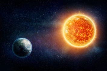 Earth, sun and stars