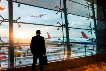 Man waits for flight