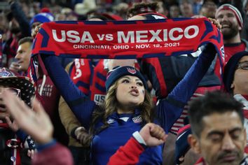 USA fans during a game between Mexico and USMNT at TQL Stadium on November 12, 2021 in Cincinnati, Ohio