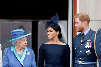 Queen Elizabeth II, Meghan, Duchess of Sussex and Prince Harry, Duke of Sussex