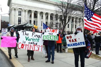 Anti-vaccine protesters