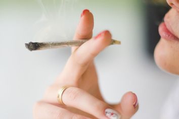 Woman Smoking Weed