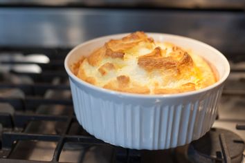 Close up of baked souffle