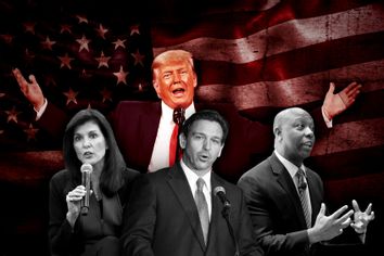 Donald Trump looming over Nikki Haley, Ron DeSantis and Tim Scott