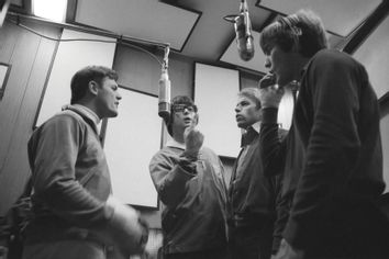 Beach Boys recording in studio