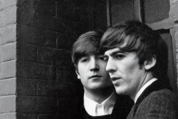 John Lennon and George Harrison, Paris, 1964