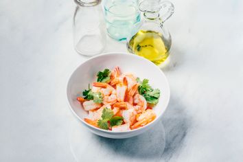 Bowl of fresh shrimp