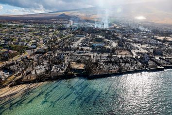 Aerial view of Lahaina devastation