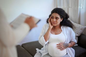 Pregnant woman and doctor appointment