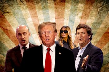 Stephen Miller, Donald Trump, Melania Trump and Tucker Carlson
