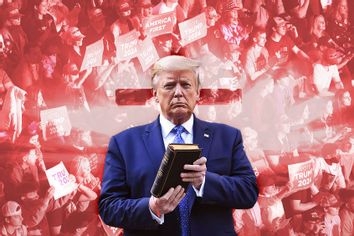 Donald Trump holding a bible